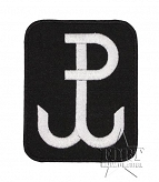 Naszywka - Polska Walcząca typ 2 - czarna - duża