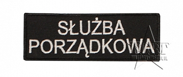 Naszywka Służba Porządkowa - czarna - 14 x 5 cm