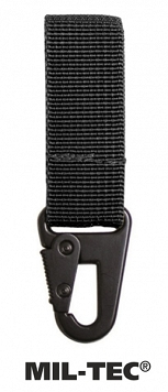 Breloczek z karabińczykiem - Tactical - dł.7 cm - czarny