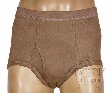Slipy US ARMY - Drawers, Mens Brief Lenght Brown 436