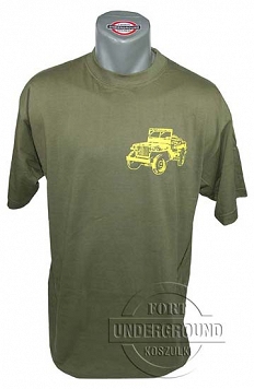 Koszulka - Jeep Willys mały - zielona
