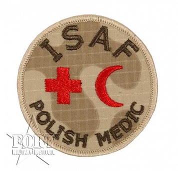 Naszywka - ISAF Polish Medic - pustynna - na rzep