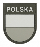 Naszywka 3D - Emblemat Polska - szara