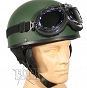 Kask motocyklowy Half Shell + Gogle - zielony