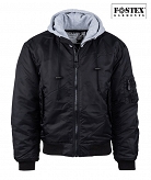 Kurtka MA 1 z kapturem - Hooded Bomber Jacket - czarna