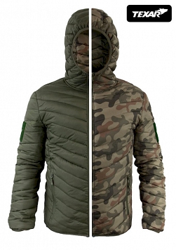 Kurtka puchowa Reverse - obustronna - zielona/WP camo - Texar