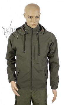 Bluza Soft Shell - odpinany kaptur - zielona