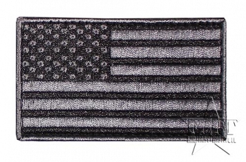 Naszywka - flaga USA - szara (lewa) - 8x5cm - nowa