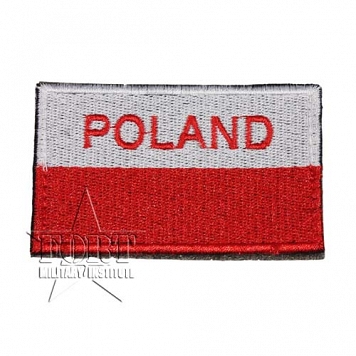 Naszywka - Flaga Polska + Poland - na rzep