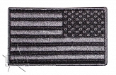 Naszywka - flaga USA - szara (prawa) - 8x5cm - nowa