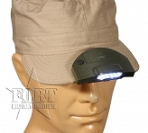 Latarka STAR 5 LED - na daszek czapki - zielona