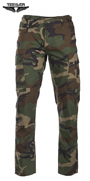 Spodnie BDU - wąskie nogawki - Slim Fit - Teesar - woodland