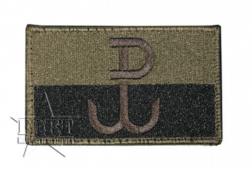 Naszywka - Flaga - Polska Walcząca (Kotwica) - zielona