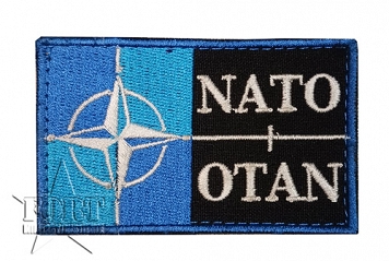 Naszywka NATO / OTAN - 8x5 cm - na rzep - kolor