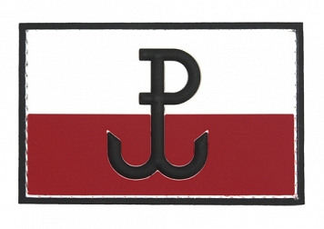Naszywka 3D - Flaga Polska Walcząca (Kotwica) - kolor