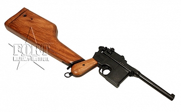 Pistolet Mauser C96 z drewnianą kolbą/kaburą - replika