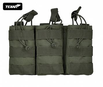 Ładownica  M 4/M 16 - potrójna - otwarta - Molle - zielona - Texar