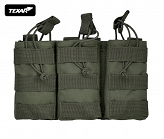 Ładownica  M 4/M 16 - potrójna - otwarta - Molle - zielona - Texar