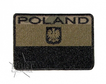 Naszywka - Poland - flaga+godło - polowa, leśna