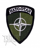 Naszywka NATO / OTAN - tarcza - polowa - 7x5 cm - na rzep