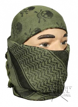 Arafatka - zielona - z czaszkami