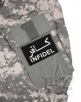 Naszywka Infidel - Niewierny - czarna - na rzep