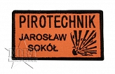 Naszywka - Pirotechnik - imienna - kolor