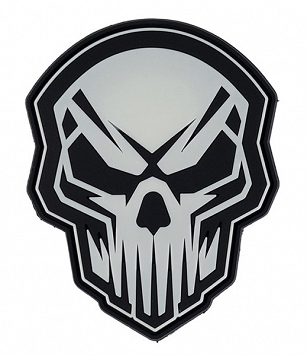 Naszywka 3D - Angry Skull (fosforyzująca)