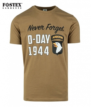 Koszulka - D-Day 1944, Never Forget - coyote