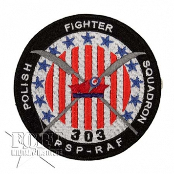 Naszywka - Dywizjon 303 - Polish Fighter Squadron 303 - średn. 10 cm 