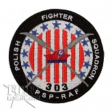 Naszywka - Dywizjon 303 - Polish Fighter Squadron 303 - średn. 10 cm 