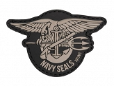 Naszywka 3D - Navy Seals - szara