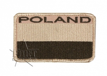 Naszywka - Poland + flaga - pustynna