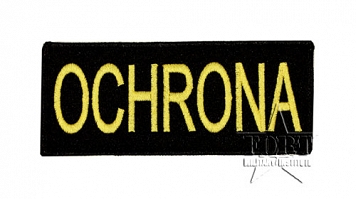 Naszywka OCHRONA - żółta - 12 x 5 cm
