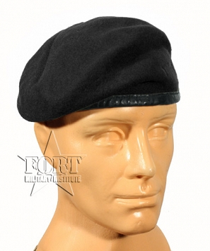 Beret holenderski - tłoczony - czarny - używany