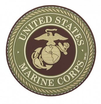 Naszywka 3D - USMC - brąz