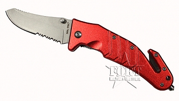 Nóż składany - ratunkowy - do samochodu - czerwony