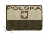 Naszywka - Polska - flaga+godło - pustynna
