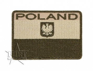 Naszywka - Poland - flaga+godło - pustynna