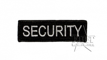 Naszywka SECURITY -  biała - 8 x 2,5 cm 