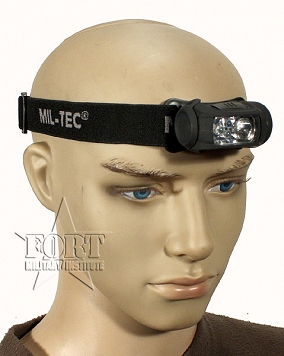 Latarka czołowa 4 kolory - Mil-Tec - czarna