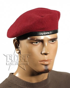 Beret Bundeswehry tłoczony - bordowy - nowy