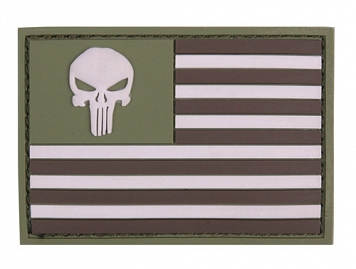 Naszywka 3D - Punisher Flaga USA - multicam