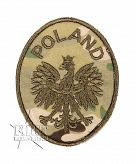 Naszywka - Poland z orłem - Multi - haft olive