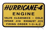 Naklejka na pokrywę zaworów - Hurricane Engine - Jeep Willys M38A1