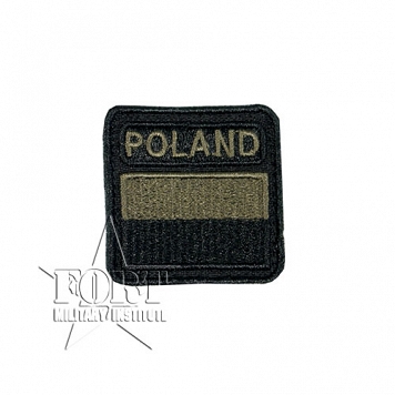 Naszywka Poland+flaga RP, polowa - na rzep