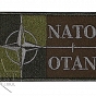Naszywka NATO / OTAN - 8x5 cm - na rzep - zielona