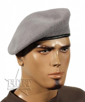 Beret czeski - tłoczony - szary - nowy