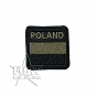 Naszywka Poland+flaga RP, polowa