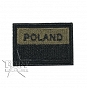 Naszywka - Flaga Polska + Poland, polowa - czarna ramka